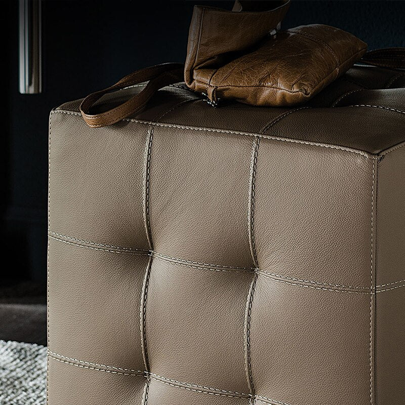 Italian Leather Mobile Seat Living Room Ottoman - Casatrail.com