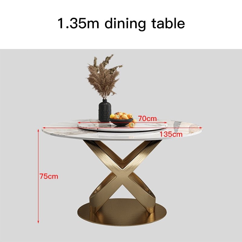 Italian Mild Luxury Dining Table with Turntable - Casatrail.com