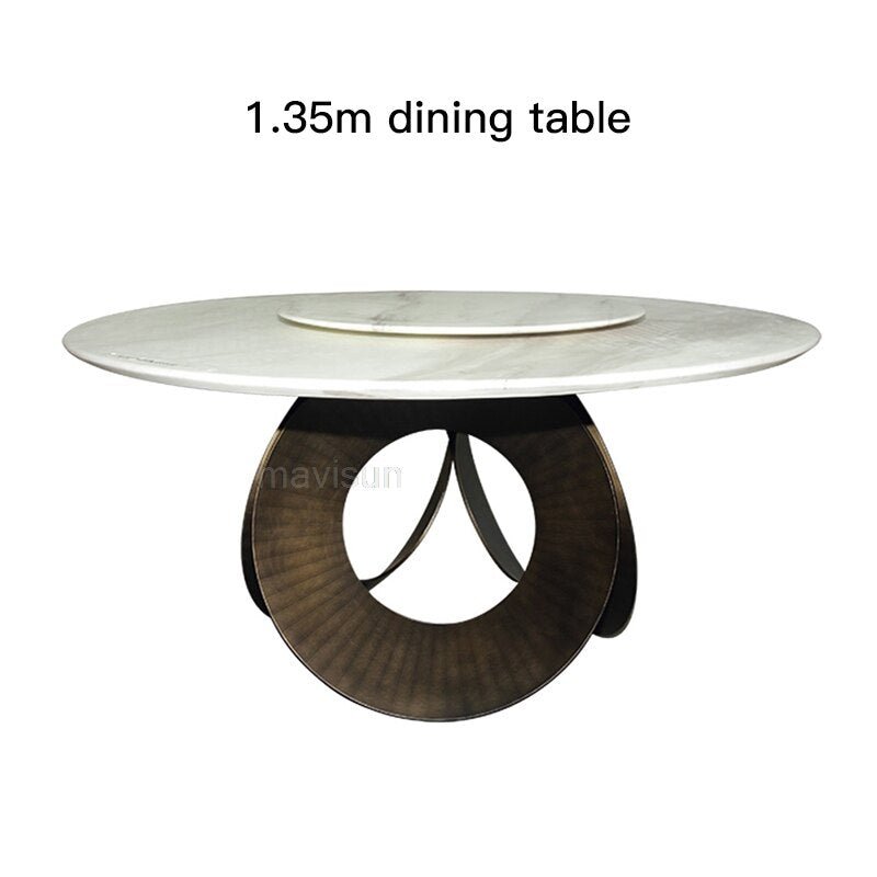 Italian Style Round Dining Table with Turntable - Casatrail.com