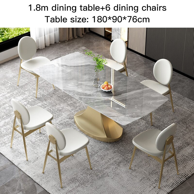 Italian Style Slate Dining Table Set - Casatrail.com