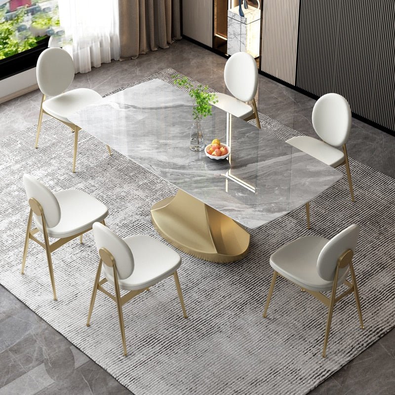 Italian Style Slate Dining Table Set - Casatrail.com