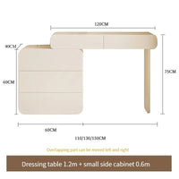 Thumbnail for Ivory White Dressing Table with Acrylic Chair - Casatrail.com