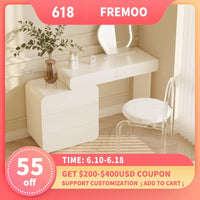 Thumbnail for Ivory White Dressing Table with Acrylic Chair - Casatrail.com