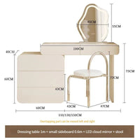 Thumbnail for Ivory White Dressing Table with Acrylic Chair - Casatrail.com