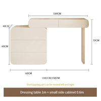 Thumbnail for Ivory White Dressing Table with Acrylic Chair - Casatrail.com