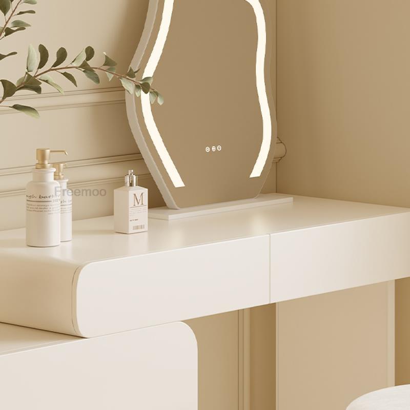 Ivory White Dressing Table with Acrylic Chair - Casatrail.com