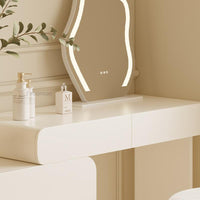 Thumbnail for Ivory White Dressing Table with Acrylic Chair - Casatrail.com