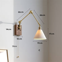 Thumbnail for Japandi Style Swivel Brass Wall Lamp with Switch - Casatrail.com