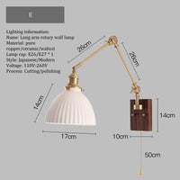 Thumbnail for Japandi Style Swivel Brass Wall Lamp with Switch - Casatrail.com