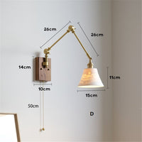 Thumbnail for Japandi Style Swivel Brass Wall Lamp with Switch - Casatrail.com