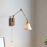 Thumbnail for Japandi Style Swivel Brass Wall Lamp with Switch - Casatrail.com