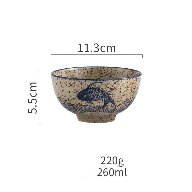 Japanese Antique High - foot Rice Bowl - Casatrail.com