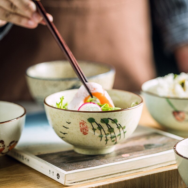 Japanese Antique High - foot Rice Bowl - Casatrail.com