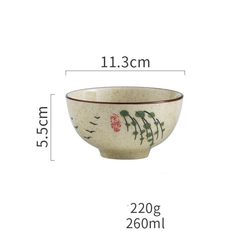 Japanese Antique High - foot Rice Bowl - Casatrail.com