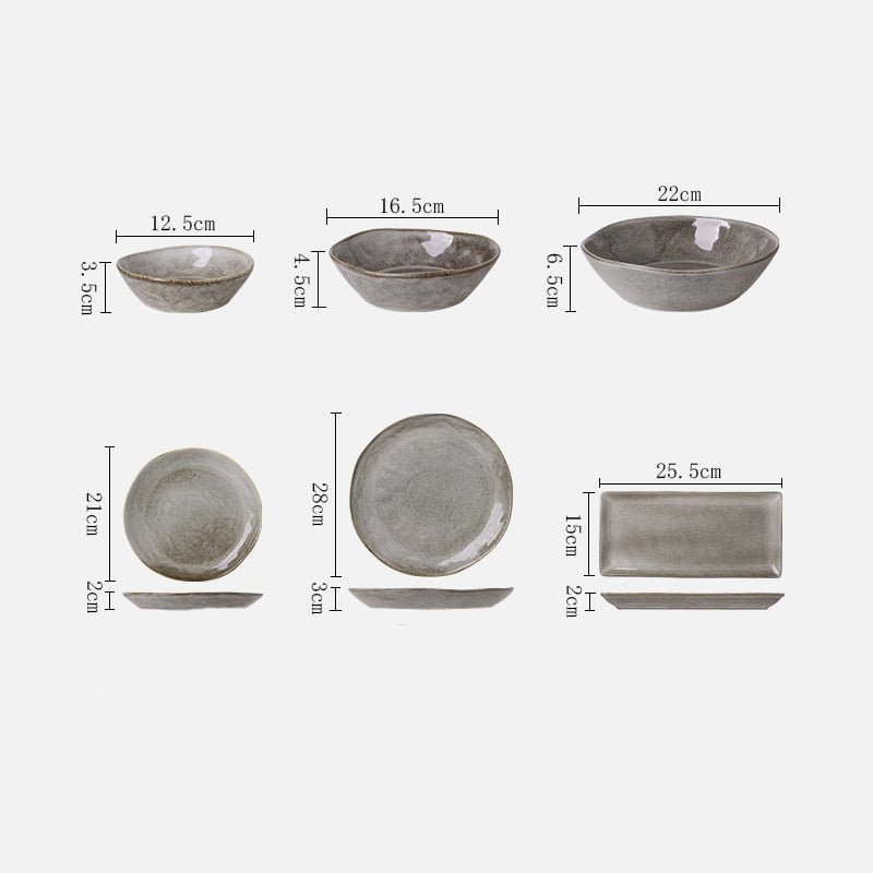 Japanese Ceramic Dinner Plate Rice Bowl Food Tray - Casatrail.com