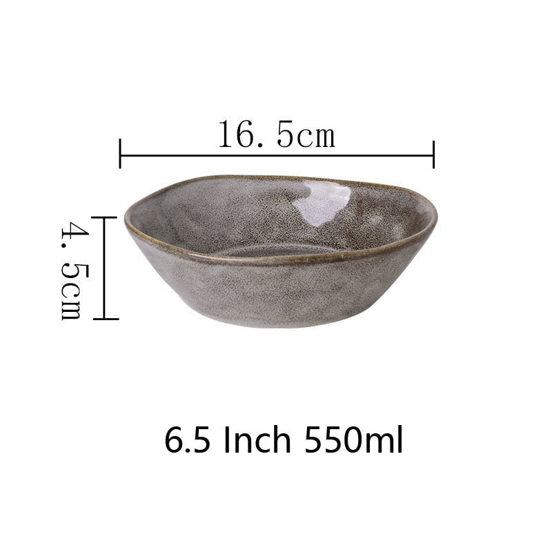 Japanese Ceramic Dinner Plate Rice Bowl Food Tray - Casatrail.com