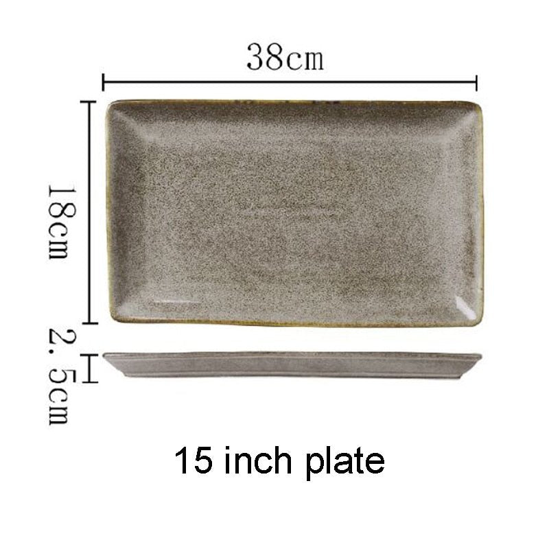 Japanese Ceramic Dinner Plate Rice Bowl Food Tray - Casatrail.com