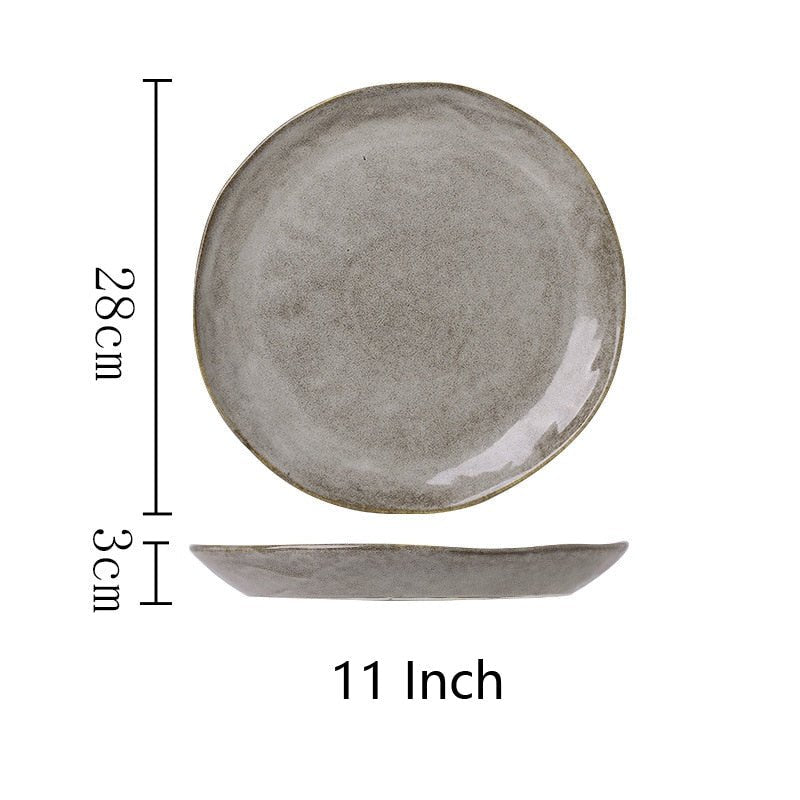 Japanese Ceramic Dinner Plate Rice Bowl Food Tray - Casatrail.com