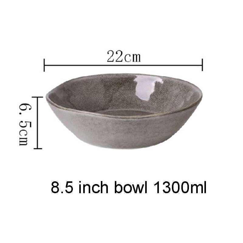 Japanese Ceramic Dinner Plate Rice Bowl Food Tray - Casatrail.com