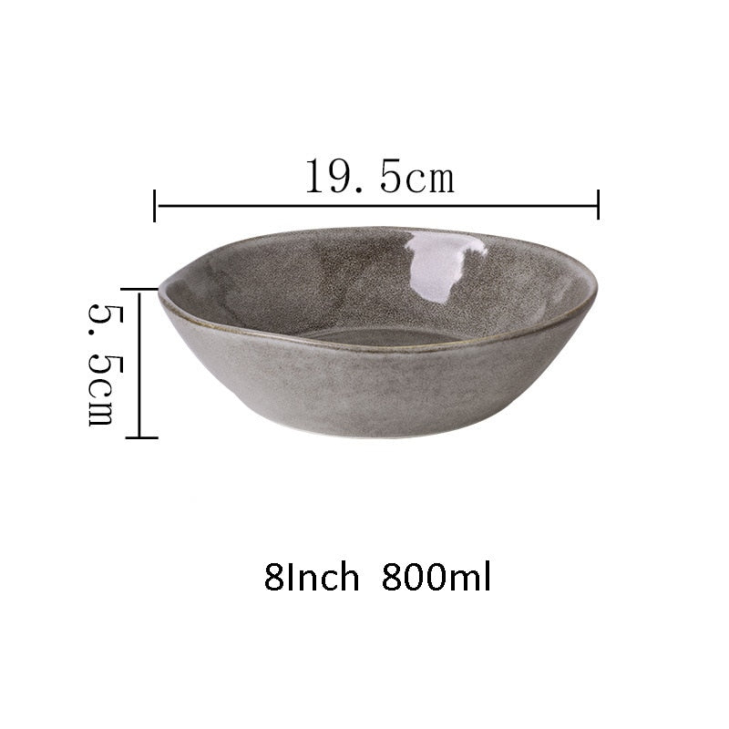 Japanese Ceramic Dinner Plate Rice Bowl Food Tray - Casatrail.com