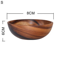 Thumbnail for Japanese Round Wooden Fruit Salad Bowl - Casatrail.com