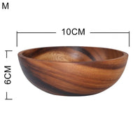 Thumbnail for Japanese Round Wooden Fruit Salad Bowl - Casatrail.com