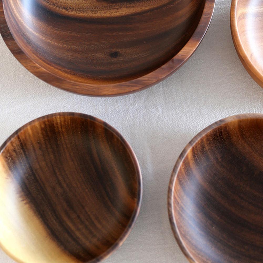 Japanese Round Wooden Fruit Salad Bowl - Casatrail.com