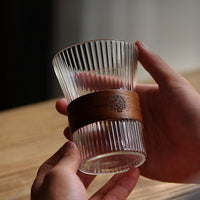 Thumbnail for Japanese Style Glass Coffee Cups with Walnut Sleeve - Casatrail.com
