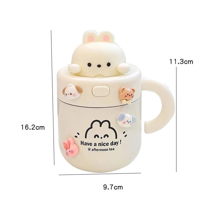 Kawaii Bear Thermal Insulated Tumbler With Lid - Casatrail.com