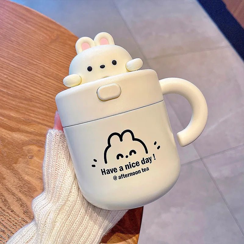 Kawaii Bear Thermal Insulated Tumbler With Lid - Casatrail.com