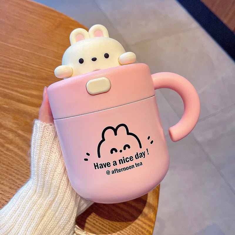 Kawaii Bear Thermal Insulated Tumbler With Lid - Casatrail.com