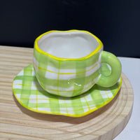 Thumbnail for Kawaii Ceramic Mug - Handmade Flower Pattern - 300ml - Casatrail.com