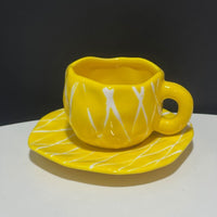 Thumbnail for Kawaii Ceramic Mug - Handmade Flower Pattern - 300ml - Casatrail.com