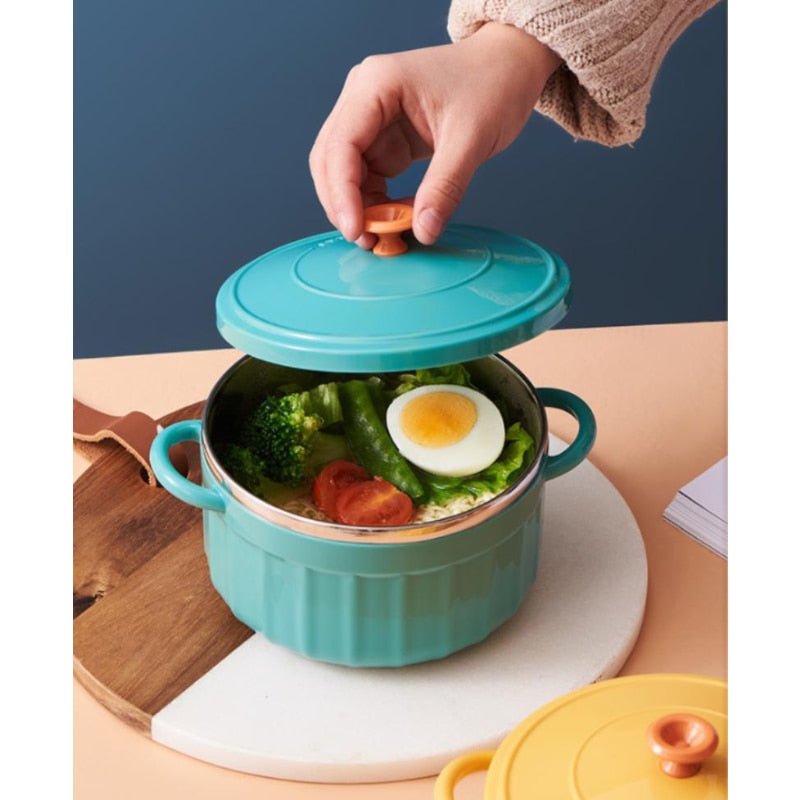 Kawaii Instant Ramen Bowl Set with Lid and Spoon - Casatrail.com