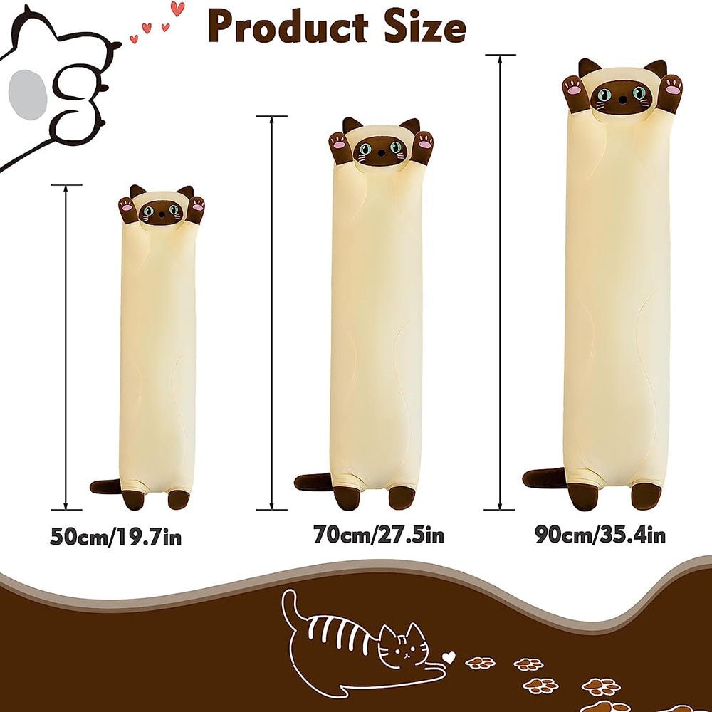 Kawaii Long Cat Plush Pillow - Casatrail.com