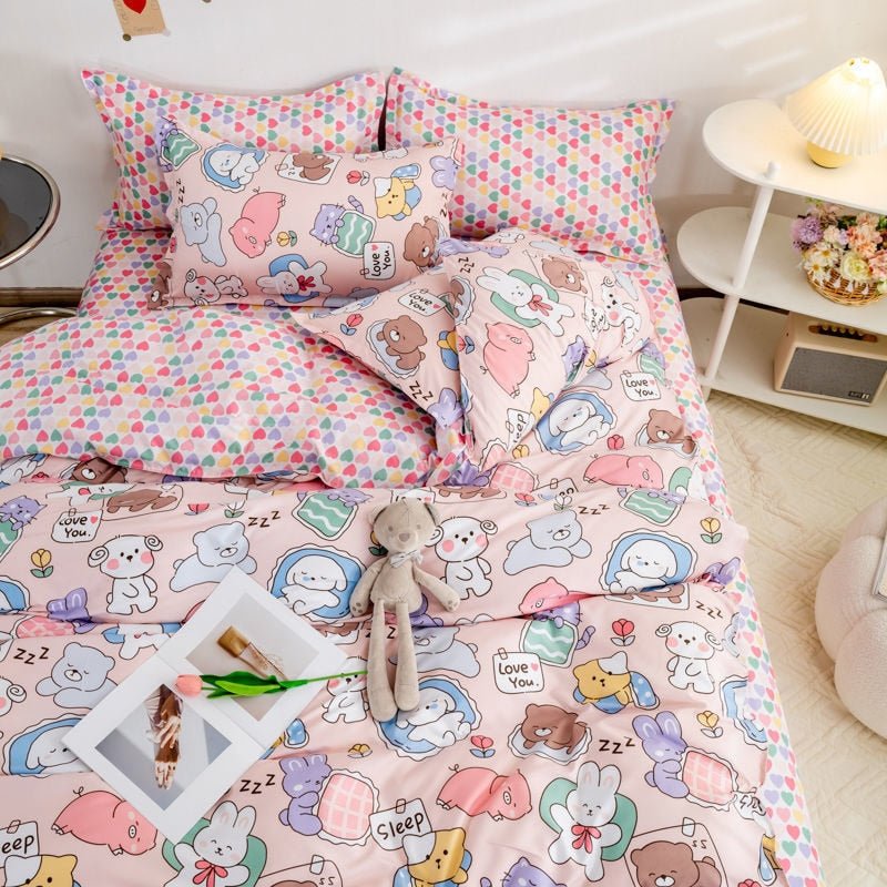 Kawaii Sheets and Pillowcases Quilt Bedding Set - Casatrail.com