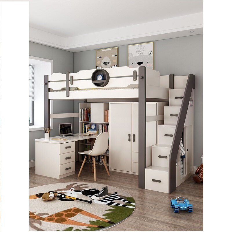 Kids Bunk Bedroom Furniture with Under Bed Desk - Casatrail.com