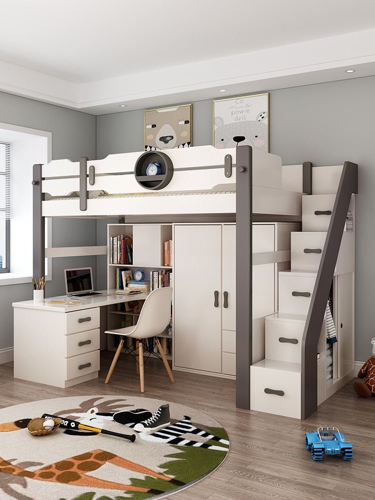 Kids Bunk Bedroom Furniture with Under Bed Desk - Casatrail.com