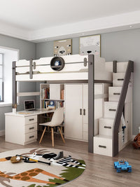 Thumbnail for Kids Bunk Bedroom Furniture with Under Bed Desk - Casatrail.com