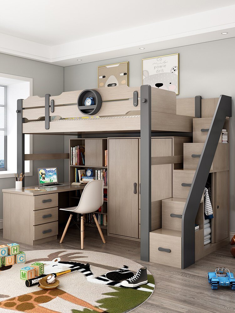 Kids Bunk Bedroom Furniture with Under Bed Desk - Casatrail.com