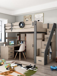 Thumbnail for Kids Bunk Bedroom Furniture with Under Bed Desk - Casatrail.com