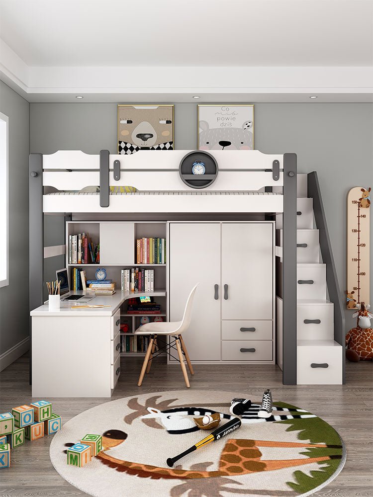 Kids Bunk Bedroom Furniture with Under Bed Desk - Casatrail.com