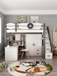 Thumbnail for Kids Bunk Bedroom Furniture with Under Bed Desk - Casatrail.com