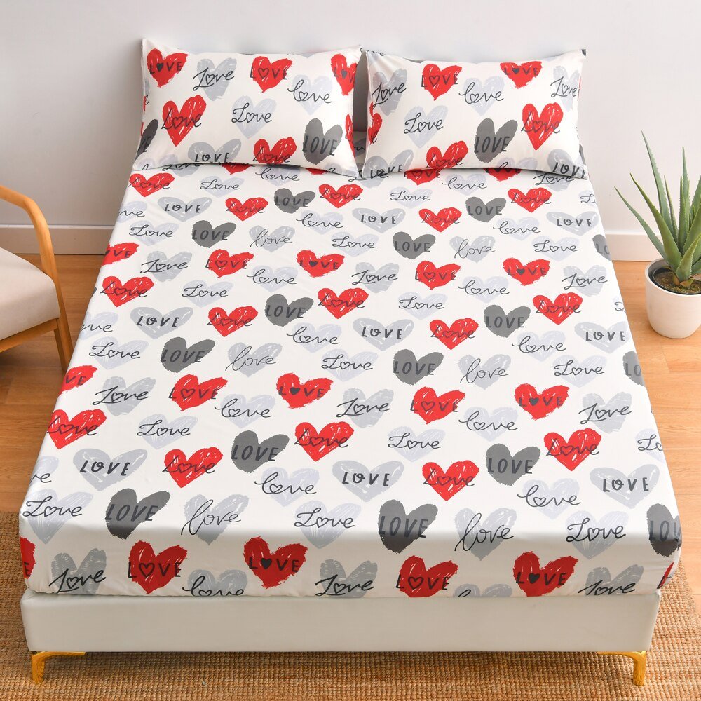 Kids Cartoon Cars Printed Fitted Bed Sheet with Pillowcase - Casatrail.com