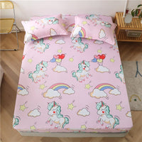 Thumbnail for Kids Cartoon Cars Printed Fitted Bed Sheet with Pillowcase - Casatrail.com