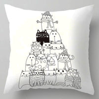 Thumbnail for Kids Cute Cartoon Cat Print Plush Sofa Pillows - Casatrail.com