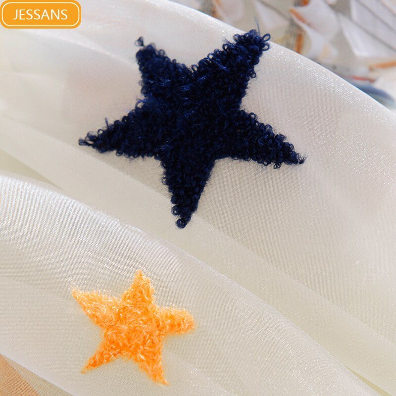 Kids Embroidered Star Moon Curtains - Casatrail.com