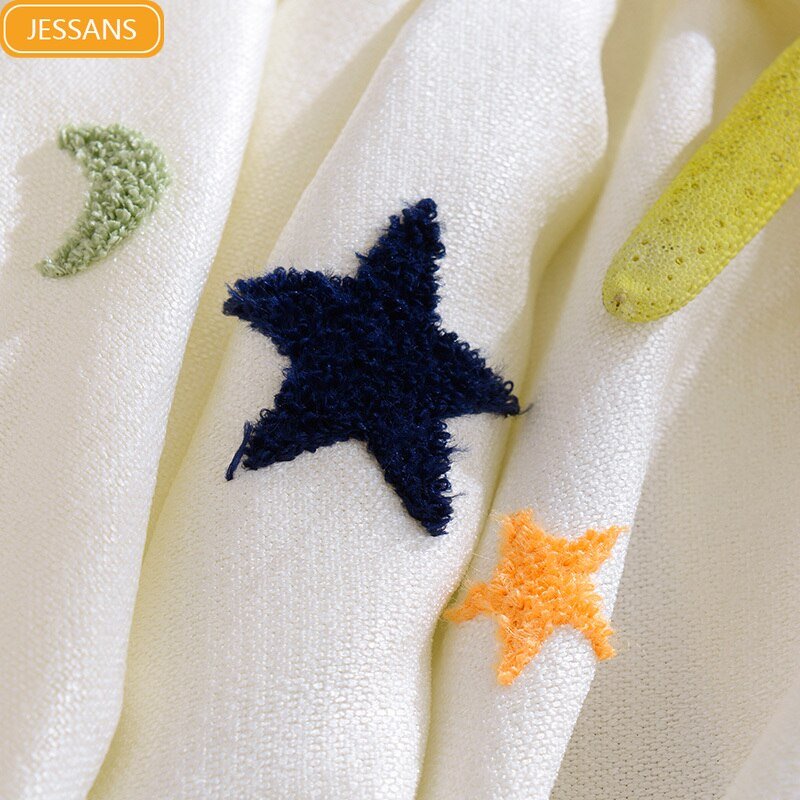 Kids Embroidered Star Moon Curtains - Casatrail.com