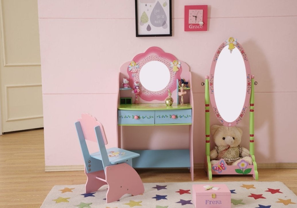 Kids Fairy Dressing Table with Chair - Casatrail.com