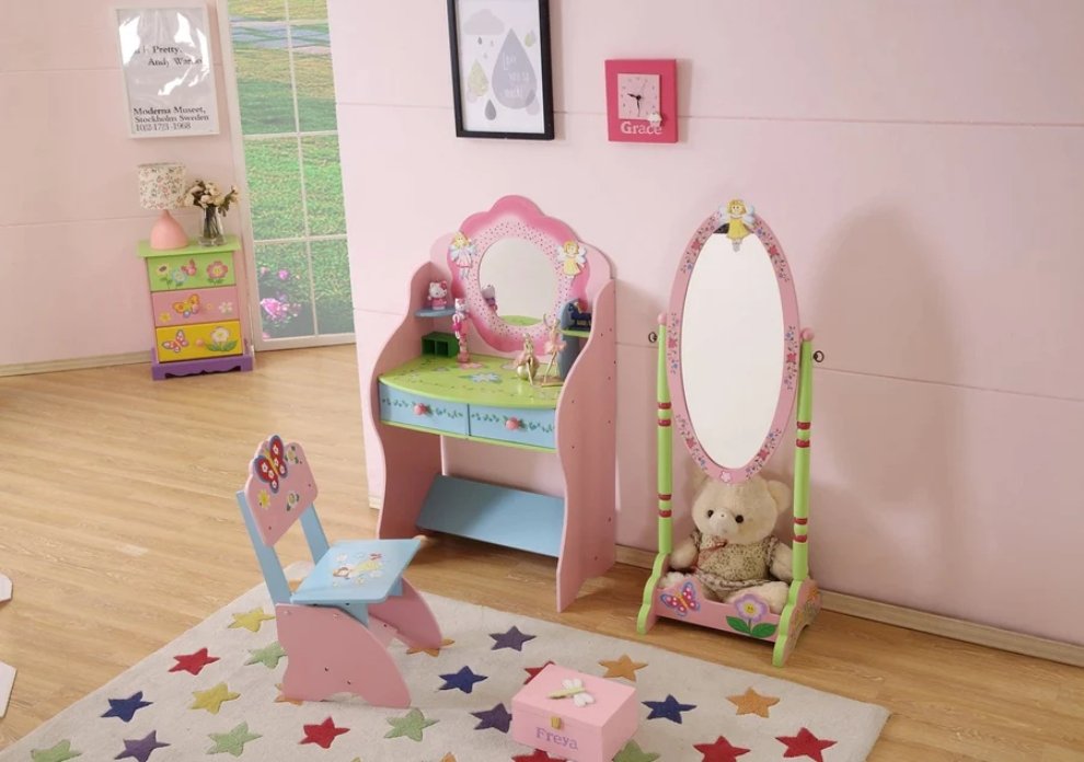 Kids Fairy Dressing Table with Chair - Casatrail.com